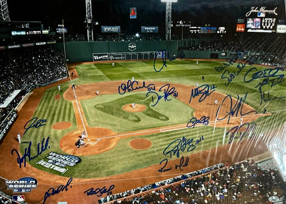 2004 Red Sox 16x20 World Series Signed Photo (Signed by 18 Alumni) - Sure Shot COA